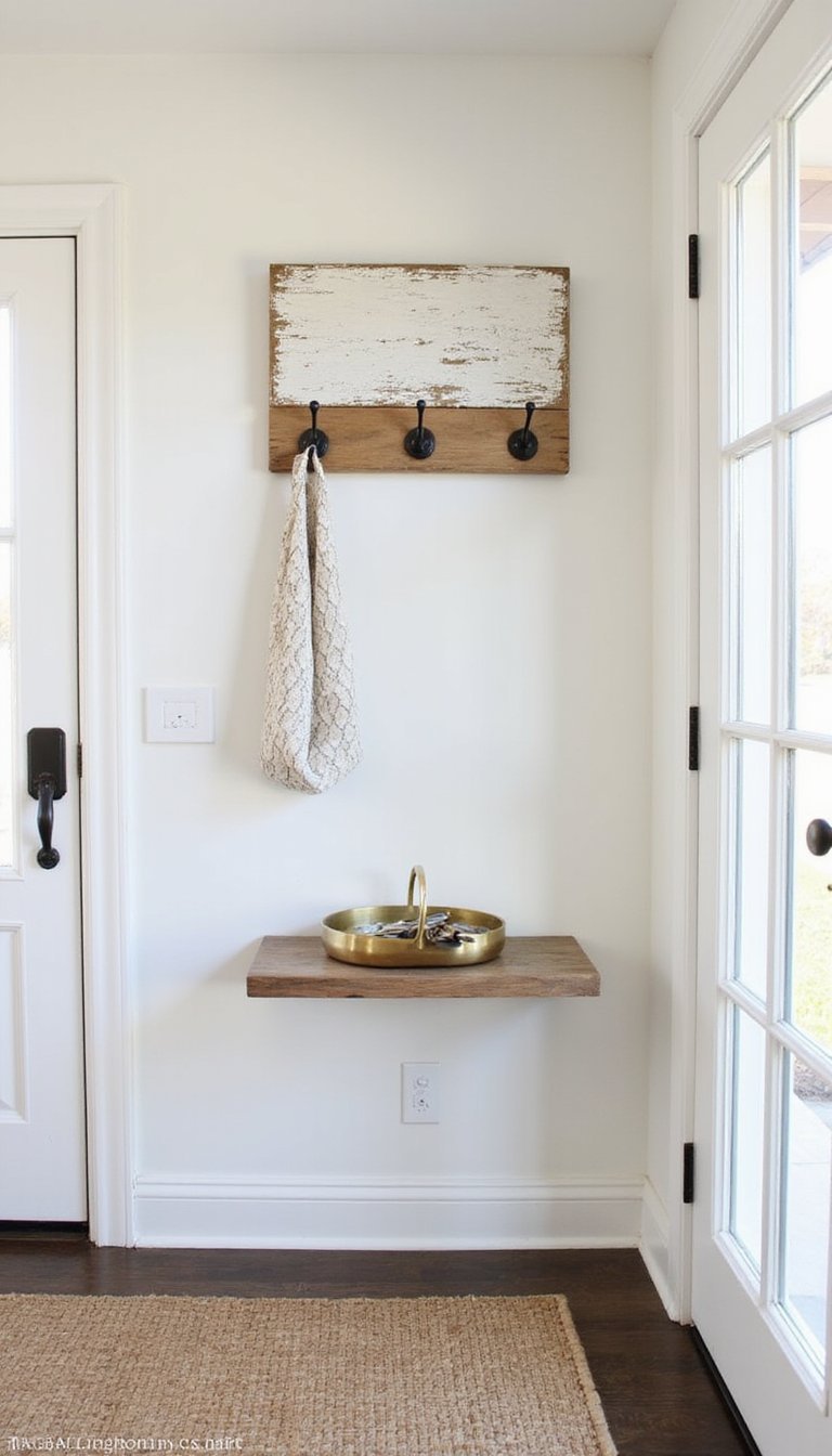 Wall-mounted drop station for entryway organization