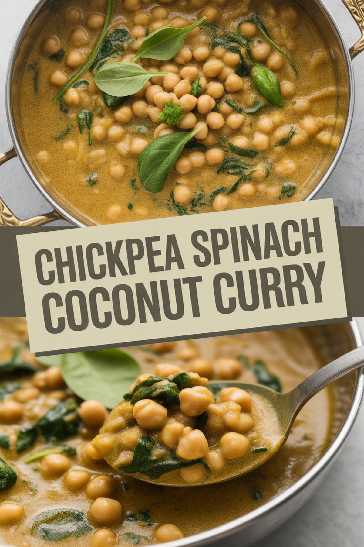Chickpea Spinach Coconut Curry recipe idea in stylish layout