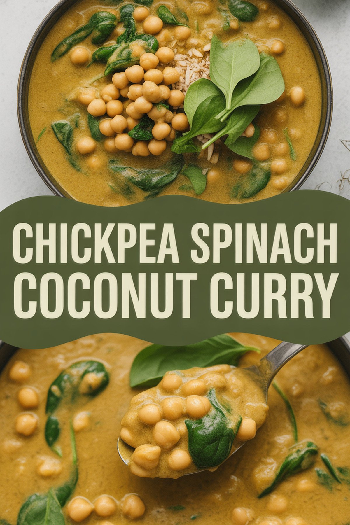 Chickpea Spinach Coconut Curry recipe idea in stylish layout