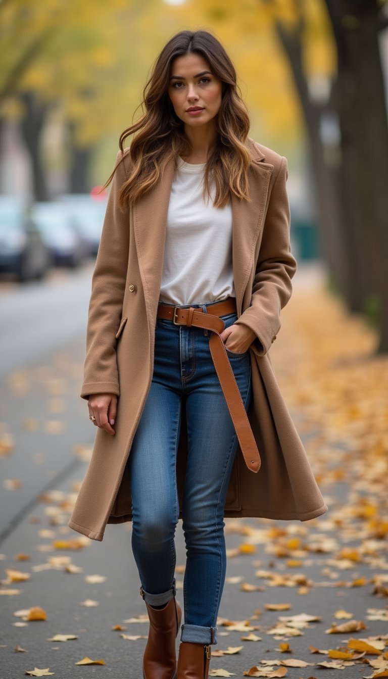 Layered Tee with Wrap Coat