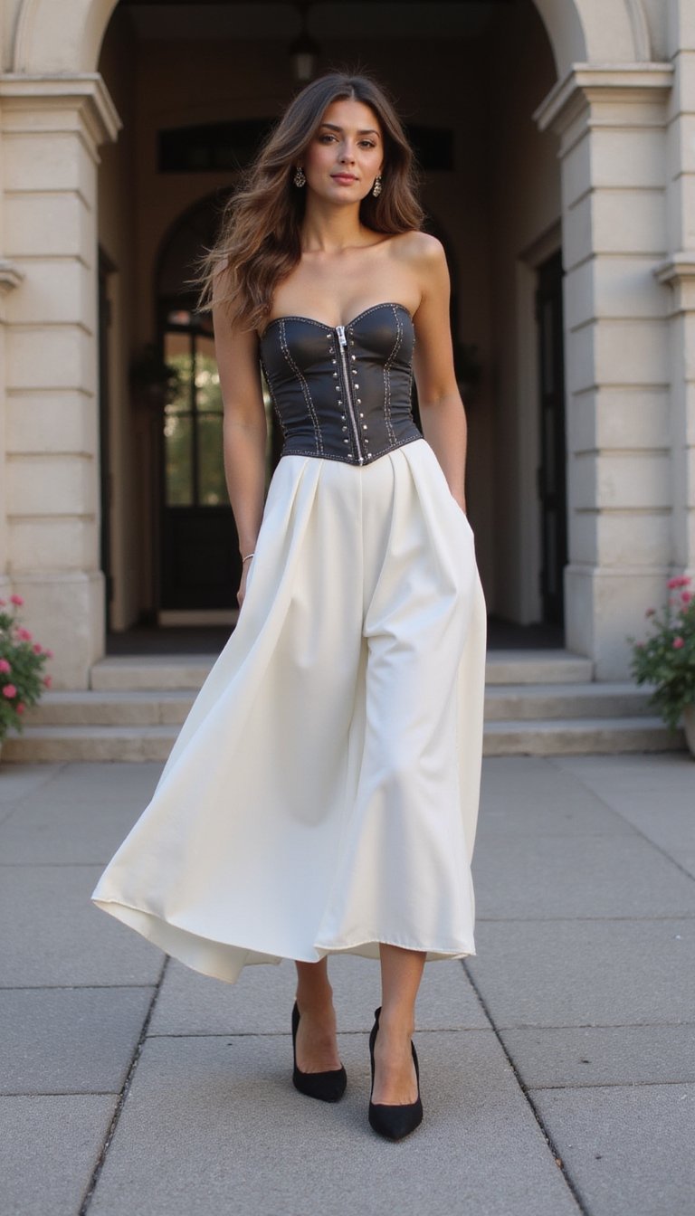 Corset Top with A-Line Skirt