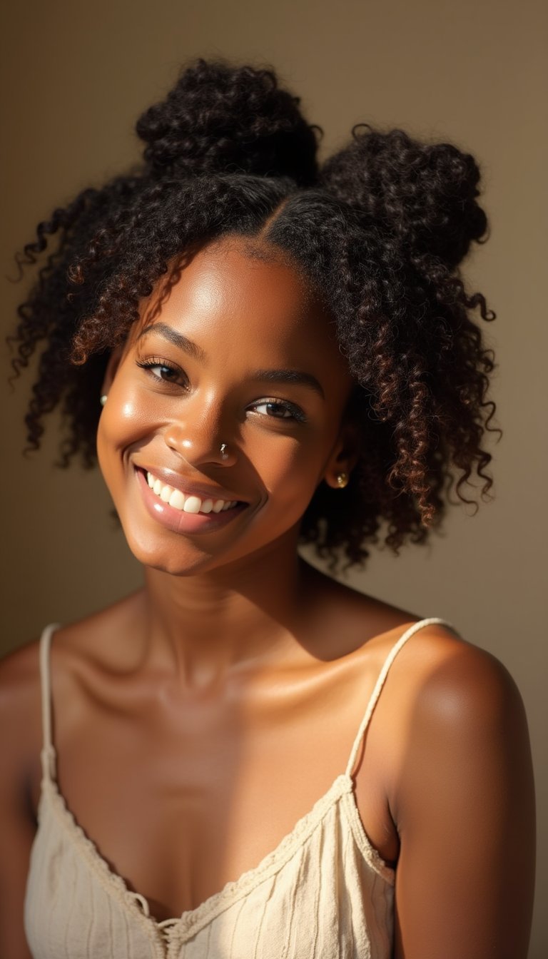 Mini Bantu Knots For Defined Heatless Curls