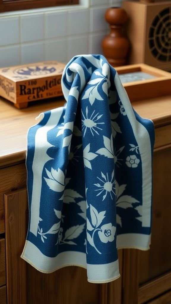 Floral block-printed tea towels for kitchen cheer