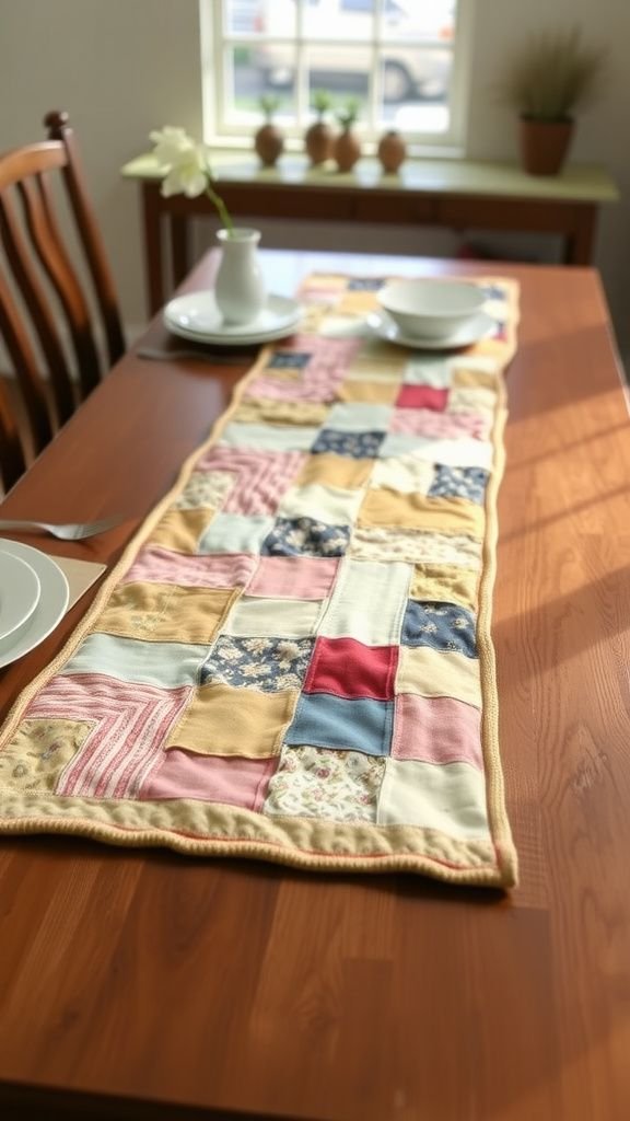A cheerful patchwork table runner for weekday meals