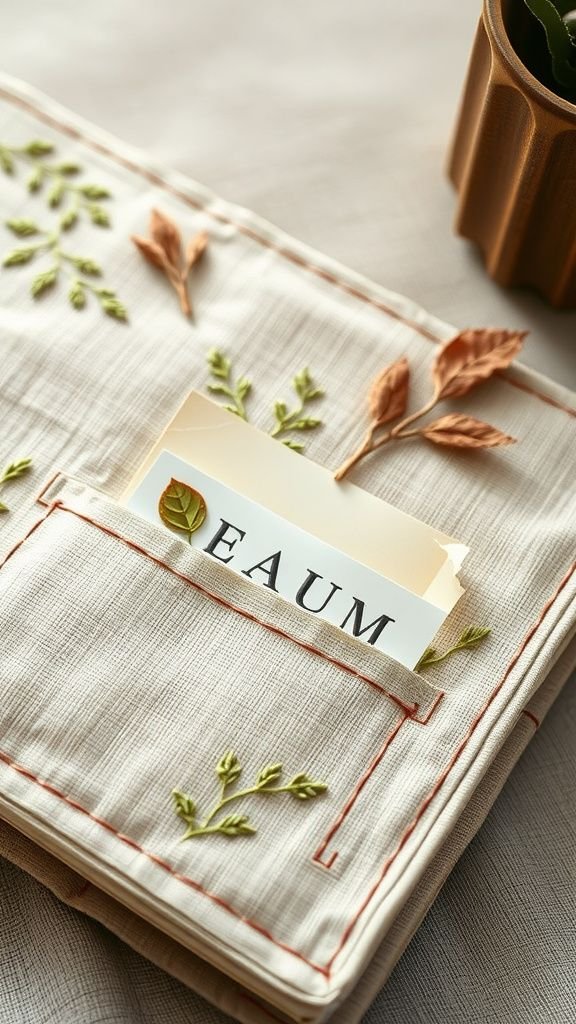 A tiny fabric journal cover with hidden pockets