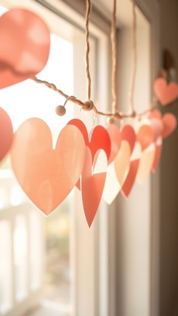 Delicate heart garland with layered papers