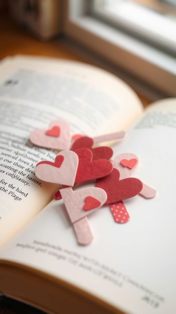 Sweet heart-shaped confetti bookmarks